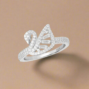 swan silver ring for womens